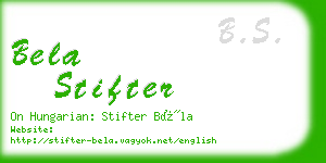 bela stifter business card